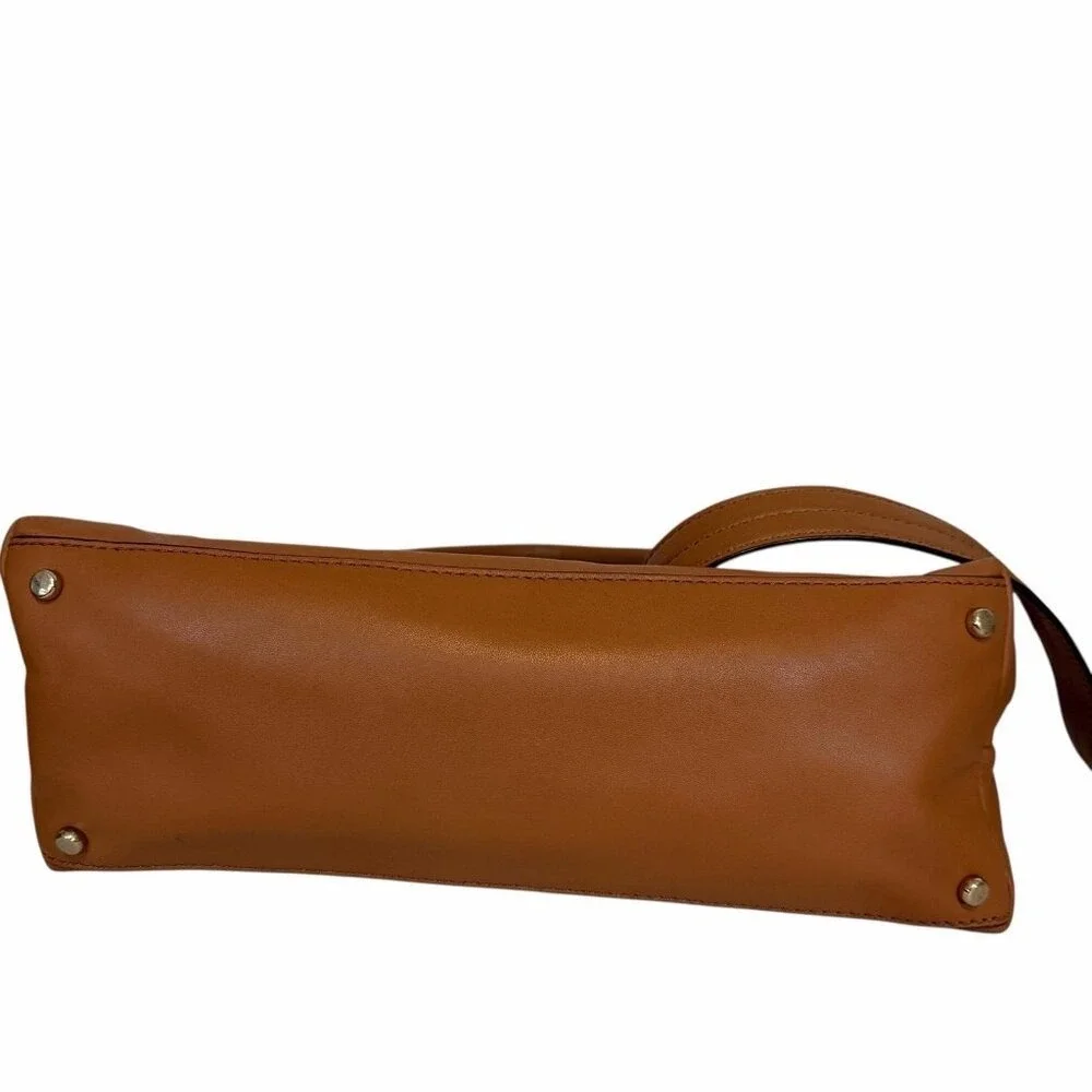 Kate Spade Cobble Hill Little Minka WKRU1251 Saddle Brown Leather Satchel Crossb